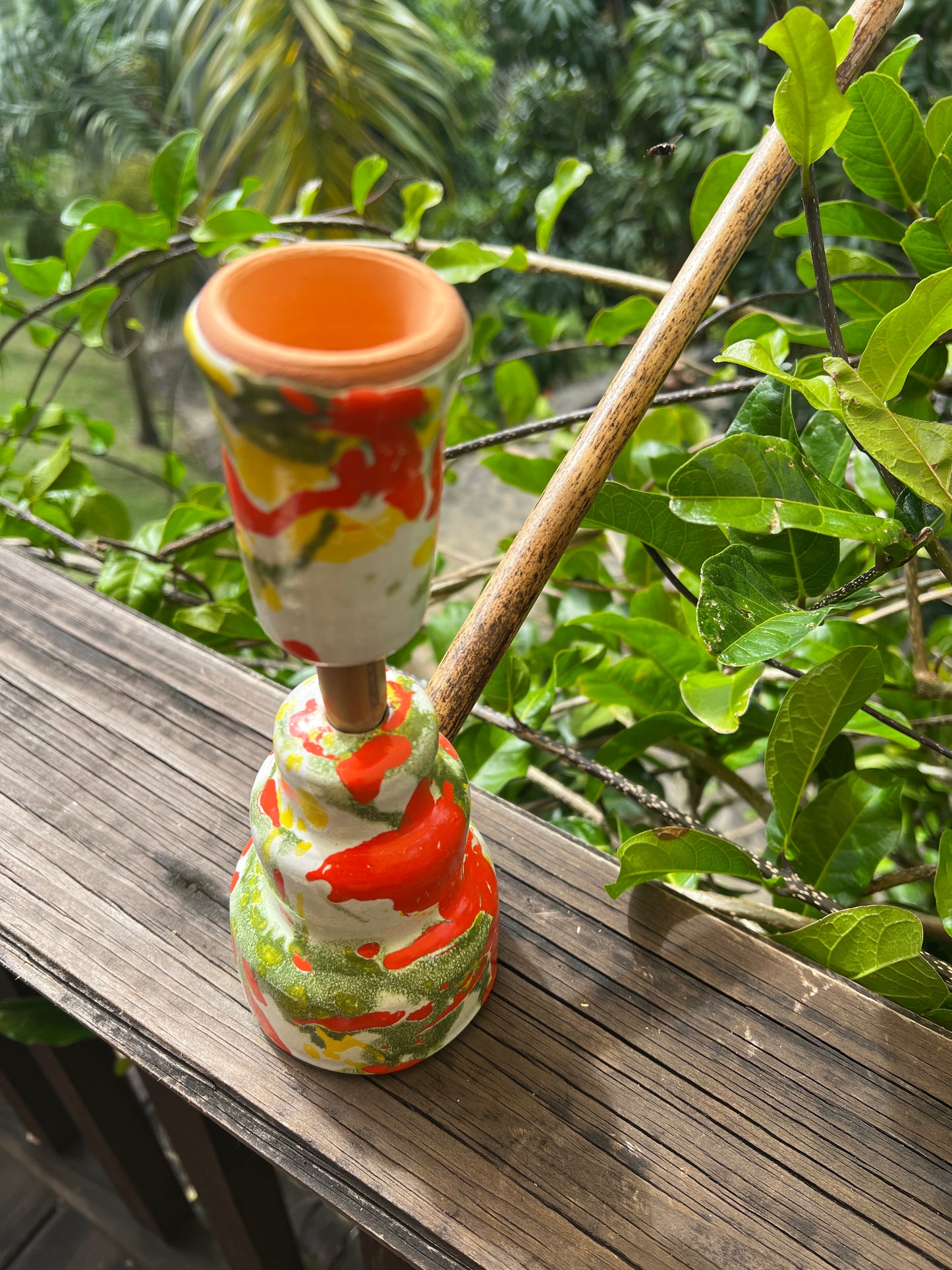 Top Tier Ites Green & Gold Paint Spatter Steamaz