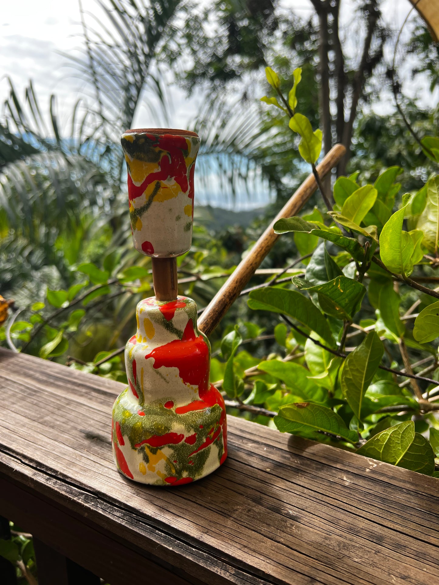 Top Tier Ites Green & Gold Paint Spatter Steamaz